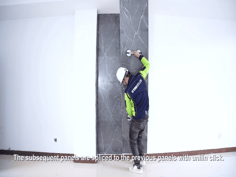 Installing SPC wall panels with click-lock system