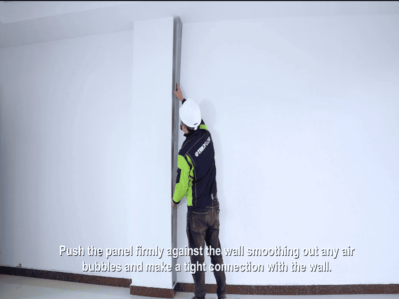 Installing SPC wall panel starting from the corner