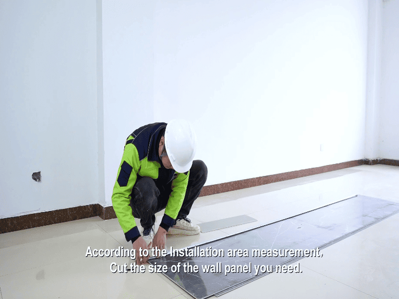 Measuring installation area for SPC wall panels