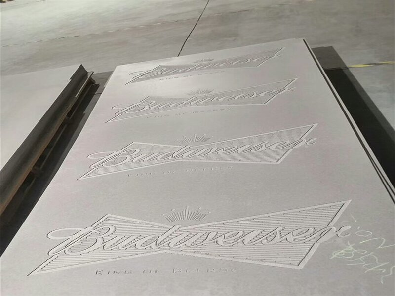 SPC wall panel with engraving surface treatment showing shallow two dimensional carving for texts logos or decorative patterns while keeping the wall flat and presenting clear decorative effects