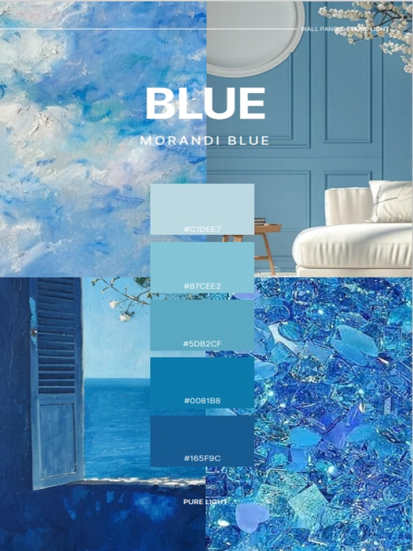 spc wall panel pure color series blue