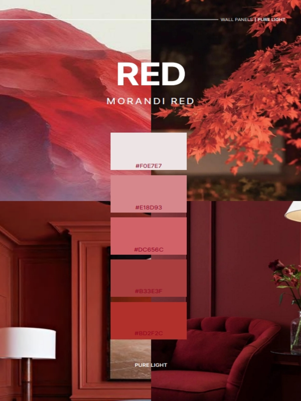 spc wall panel pure color series red