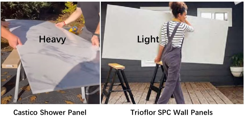 Trioflor SPC Wall Panels vs Castico Shower Walls&nbsp;Comparison