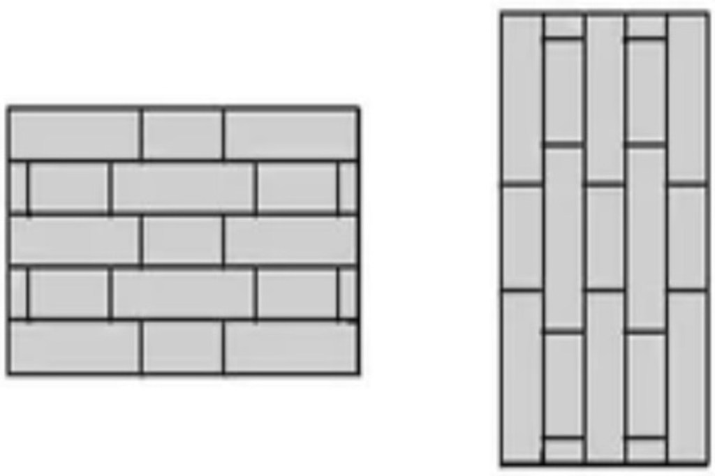 SPC wall panels in Flemish Bond with alternating long and short panels; horizontal layout creates a refined chessboard effect, vertical layout adds unique artistic rhythm to bathroom walls.
